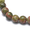 Natural Unakite Bead Stretch Bracelets BJEW-K212-A-006-3