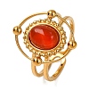 Oval Natural Carnelian Finger Rings RJEW-Q822-30G-02-1