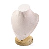 Bust Shaped Microfiber & Wood Jewelry Necklace & Earrings Display Stands NDIS-H042-01A-03-1