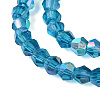 AB Color Plated Transparent Glass Beads Strands GLAA-G127-01O-4