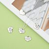 Wedding Theme Antique Silver Tone Tibetan Style Alloy Heart with Mother of the Groom Rhinestone Charms LS-TIBEP-N005-17A-5