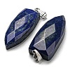 Natural Lapis Lazuli Pointed Pendants G-M405-07P-01-2