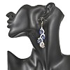 Flower Glass Seed Beaded Dangle Earrings EJEW-MZ00775-01-2
