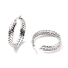 Tarnish Resistant 201 Stainless Steel Leaf Wrap Hoop Earrings with 304 Stainless Steel Pin for Women EJEW-F280-26B-P-2