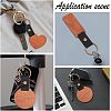  6Pcs 3 Colors Imitation Leather & Wood Keychain KEYC-NB0001-48-6