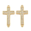 Brass Micro Pave Clear Cubic Zirconia Connector Charms CU-CBADC6C-07G-1