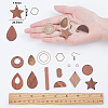 SUNNYCLUE DIY Walnut Wood & CCB Plastic Pendants Dangle Earring Making Kits DIY-SC0012-43AB-6