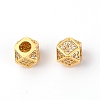 Brass Micro Pave Clear Cubic Zirconia Beads LS-KK-TAC0008-01-1