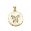 Brass Micro Pave Clear Cubic Zirconia Pendants KK-A221-28D-G-1