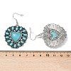 Alloy Synthetic Turquoise Dangle Earrings for Women EJEW-U053-11AS-5