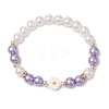 10Pcs 10 Colors Adjustable Imitation Pearls Beaded Bracelet Sets for Women Girl BJEW-JB111345-3