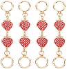 Alloy Enamel Strawberry Link Bag Straps Extender Chains FIND-WH0110-384-1