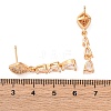 Teardrop Brass Micro Pave Clear Cubic Zirconia Stud Earrings EJEW-K300-41G-5