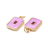 Rectangle Brass Micro Pave Cubic Zirconia Pendants KK-G435-05G-4