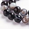 Natural Black Striped Agate/Banded Agate Beads Strands G-J359-01-10mm-3