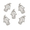 Brass Micro Pave Cubic Zirconia Pendants KK-E068-VB084-2