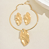 Iron Leaf Pendant Choker & Stud Earring Sets for Women HA2719-5