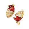Christmas Brass Micro Pave Cubic Zirconia Enamel Pendants KK-B161-15G-05-2