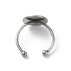 Non-Tarnish Adjustable 304 Stainless Steel Finger Rings Components STAS-K278-04E-P-3