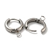 Tarnish Resistant 201 Stainless Steel Huggie Hoop Earring Findings STAS-P283-01Y-P-2