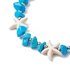 Synthetic Turquoise Beads with Natural Magnesite Anklet for Women AJEW-AN00576-01-3