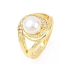 Brass Micro Pave Cubic Zirconia Finger Rings for Women RJEW-D340-02G-06-3