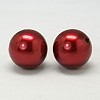 Dark Red 20MM Round Acrylic Imitation Pearl Beads for Chunky Kids Necklace X-PACR-20D-24-1