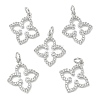 SHEGRACE Brass Micro Pave Clear Cubic Zirconia Pendants XGRQ3P670-637P-1