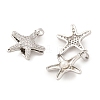 Starfish Brass Micro Pave Clear Cubic Zirconia Pendants KK-G533-27P-2