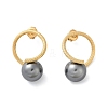 304 Stainless Steel Natural Shell Pearl Stud Earrings EJEW-G423-21G-4