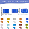 800Pcs 10 Colors 2-Hole Glass Seed Beads SEED-SC0001-46-2