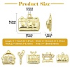 10Pcs 5 Styles Brass Micro Pave Clear Cubic Zirconia Pendants KK-CJ0004-26G-2