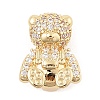 Brass Micro Pave Cubic Zirconia Slide Charms ZIRC-I068-13G-2