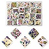 30Pcs Rainbow Iridescent Printed Opaque Acrylic Beads OACR-FS0002-58C-01-1