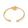 Ion Plating(IP) 304 Stainless Steel Round Beaded Cuff Bangles BJEW-P310-03G-2