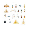 40Pcs 20 Styles Camping Theme Paper Self-Adhesive Decorative Stickers STIC-PW0006-044B-1