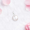 1Pc Natural Pearl Flat Round Pendants STER-BBC0009-63-7