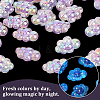 35Pcs UV Plating Rainbow Iridescent Acrylic Beads PACR-PA0001-23B-6