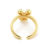 Brass Letter Open Cuff Rings for Women RJEW-G313-01Y-G-3