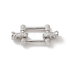 925 Sterling Silver Micro Pave Clear Cubic Zirconia Fold Over Clasps SE-CBAF1B0-04P-1