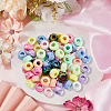 100Pcs UV Plating Rainbow Iridescent Acrylic European Beads MACR-PA0001-29-7