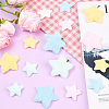 50Pcs 10 Colors Single Face Wool Fibre Cabochons FIND-SC0020-32-5