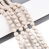 Dyed Natural Fossil Beads Strands G-T139-6mm-66A-2