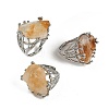 Nuggets Natural Citrine Finger Rings RJEW-P128-08P-A-1