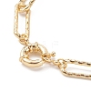 Brass Textured Paperclip Chain Anklets AJEW-AN00416-3