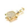 Brass Micro Pave Cubic Zirconia Pendants KK-G519-18G-04-2