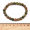 Natural Unakite Round Beaded Stretch Bracelets GG-CBA12F1-02A-07-5