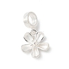 925 Sterling Silver Flower European Dangle Charms STER-H115-14S-1