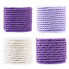 4 Rolls 4 Colors Round Polyester Cord OCOR-TA0003-88C-3