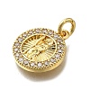 Brass Micro Pave Clear Cubic Zirconia Pendants ZIRC-I070-073G-2